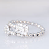 Contrarier vintage regolabile in platino con diamanti (0.50ctw), anni ‘90