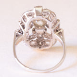 Anello Art Déco in platino e in oro bianco 14K con diamanti (0.87ctw ca.), anni ‘30