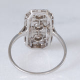 Anello Art Déco in oro bianco 14K e platino con diamanti (0.50ctw ca.), anni ‘30