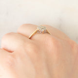 Anello a margherita vintage in oro giallo 9K con diamanti di taglio brillante (0.33ctw ca.), anni ‘80
