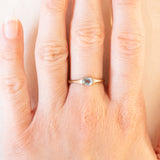 Anello solitario vintage in oro giallo 9K con topazio azzurro (0.35ct ca.), anno 1989