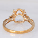 Anello da cocktail in oro giallo 9K con quarzo chiaro (3.40ct) e diamanti