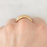 Anello a fascia vintage in oro giallo 18K con diamanti di taglio brillante (1ctw ca), anni ‘70