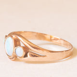 Trilogy vintage in stile Art Nouveau in oro giallo 8K con opali (0.35ctw ca.)
