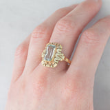 Anello da cocktail vintage in oro giallo 8K con acquamarina (2.50ct ca.), anni ‘60/‘70