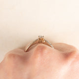 Anello vintage in oro giallo e bianco 9K con diamanti (0.18ctw ca.), anni ‘90