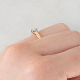 Solitario antico in oro giallo 18K con diamante di taglio vecchia miniera (0.22ct ca.), anni ‘20/‘30