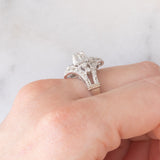Anello vintage in oro bianco 14K con diamanti (0.50ctw ca.), anni ‘70/‘80
