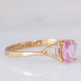 Anello vintage con zaffiro rosa (0.52ct ca.) e diamanti, annni ‘90