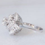 Anello ballerina vintage in oro bianco 18K con diamanti (1ctw ca.), anni ‘80