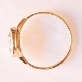 Anello vintage in oro giallo 9K con topazio azzurro, anno 1988