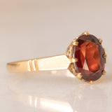 Solitario antico in oro giallo 9K con granato (1.20ct ca.), anni ‘20/‘30