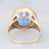 Anello da cocktail vintage in oro giallo 9K con fluorite (9ct ca.), anni ‘70/‘80