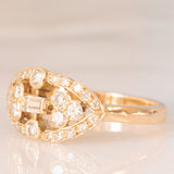 Anello vintage in oro giallo 18K con diamanti (0.62ctw ca.), anni ‘70/‘80