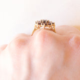 Anello a margherita vintage in oro giallo 8K con granati (2ctw ca.), anni ‘50/‘60