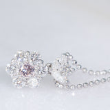 Cogli questa rosa - Collana vintage in platino con diamante rosa e diamanti bianchi