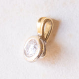 Ciondolo punto luce vintage in oro giallo e bianco 18K con diamante di taglio brillante (0.25ct ca.)