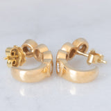 Orecchini a “C” vintage in oro giallo 18K con diamanti di taglio brillante (0.80ctw ca.), anni ‘70/‘80
