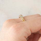 Anello a fascia vintage in oro giallo 9K con diamanti (0.18ctw ca.)
