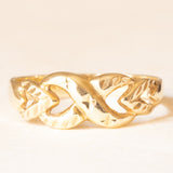 Anello vintage con infinito e cuori in oro giallo 14K