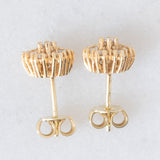 Orecchini a margherita vintage in oro giallo 14K con diamanti di taglio brillante (0.50ctw ca.)