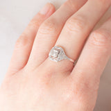 Solitario Art Déco in platino con diamanti, anni ‘30