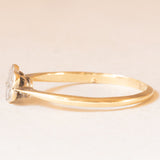 Anello a fiore antico in platino e oro giallo 18K con diamanti di taglio vecchia miniera, 1901-1910