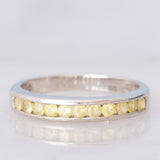 Riviera vintage in oro bianco 9K con zaffiri gialli sintetici (0.54ctw)