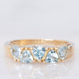 Veretta vintage in oro giallo 9K con acquamarine (0.97ctw)