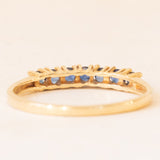 Veretta vintage in oro giallo 18K con zaffiri (0.35ctw ca.), anni ‘60/‘70