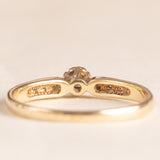 Anello vintage in oro giallo e bianco 9K con diamanti (0.18ctw ca.), anni ‘90