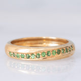 Veretta vintage in oro giallo 9K con tsavoriti (0.15ctw ca.), anni ‘80