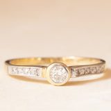 Solitario vintage in oro giallo 9K con diamanti (0.20ctw ca.), anno 1998