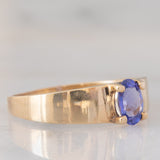 Solitario vintage in oro giallo 9K con tanzanite (0.70ct ca.)