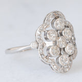 Anello antico in platino con diamanti di taglio vecchia miniera e di taglio rosetta (0.75ctw ca.), anni ‘10/‘20