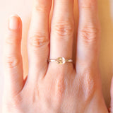Solitario vintage in oro bianco 9K con morganite rosa chiaro (0.60ct ca.)