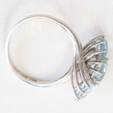 Anello vintage in oro bianco 14K con acquamarine (2.20ctw ca.), anni ‘70/‘80