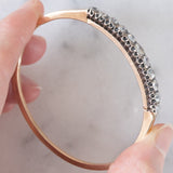 Braccialetto rigido antico in oro giallo 18K e argento con diamanti di taglio vecchia miniera (2ctw ca.), primi del ‘900