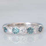 Veretta vintage in platino con alessandriti (0.43ctw) e diamanti (0.51ctw), anni ‘80/‘90