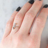 Anello Art Nouveau in oro giallo e bianco 14K con diamanti (0.12ctw ca.), anni ‘20