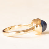 Solitario vintage in oro giallo 18K con zaffiro cabochon (2.50ct ca.), anni ‘60/‘70