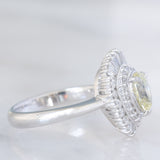 Anello ballerina vintage in platino con diamante fancy yellow (0.79ct) e diamanti (0.53ctw), anni ‘90