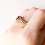 Anello vintage in oro giallo 9K con alessandrite sintetica, anni ‘80/‘90