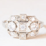 Anello Art Déco in oro bianco 18K con diamanti (0.54ctw ca.), anni ‘20/‘30