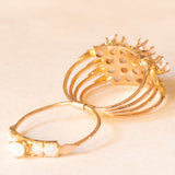 Anello harem vintage in oro giallo 14K con opali (1.50ctw ca.), anni ‘60