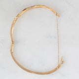 Bracciale rigido antico in oro giallo 9K con diamante di taglio rosetta, primi del ‘900