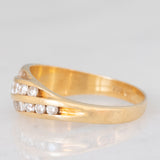 Anello a fascia vintage in oro giallo 18K con diamanti di taglio brillante (1ctw ca), anni ‘70