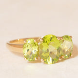 Trilogy vintage in oro giallo 9K con peridoti (3ctw ca.)