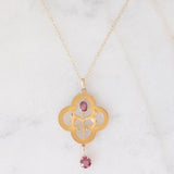 Pendente antico lavalier in oro giallo 9K con ametiste (0.35ctw ca.), anni ‘10/‘20