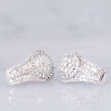 Orecchini vintage in oro bianco 14K con diamanti (0.90ctw ca.), anni ‘80